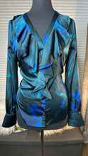 Load image into Gallery viewer, (M) WHBM Blue Green Silky Top
