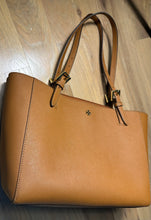 Load image into Gallery viewer, Caramel Tory Burch Saffiano Leather  Handbag
