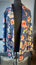 Load image into Gallery viewer, (L) Blue w- Pink Floral Solitaire Blazer
