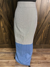 Load image into Gallery viewer, (18) LB Denim Stripe Maxi Skirt
