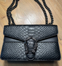Load image into Gallery viewer, Inspired GG Black with gunmetal color chain (NEW)
