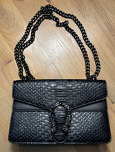 Load image into Gallery viewer, Inspired GG Black with gunmetal color chain (NEW)
