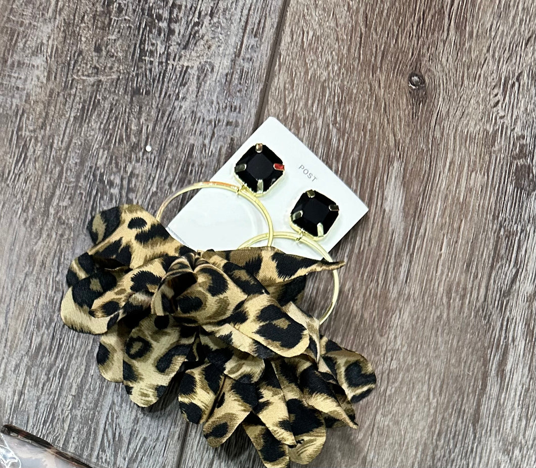 Leopard Cloth Earrings