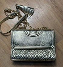 Load image into Gallery viewer, Metallic Gold Tory Burch Handbag
