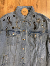 Load image into Gallery viewer, (M) Denim w/ Silver Fringe Jacket
