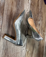 Load image into Gallery viewer, (10) Silver Bebe Heels
