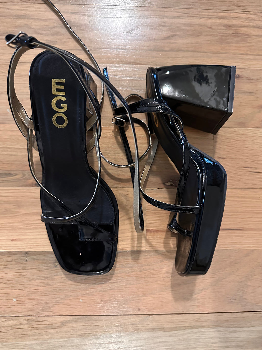 (9) EGO Block Patent Heels