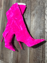 Load image into Gallery viewer, (5) INC Hot Pink Velvet Boot
