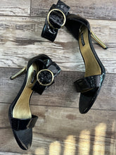 Load image into Gallery viewer, (12) Black Gold Ninewest Heels
