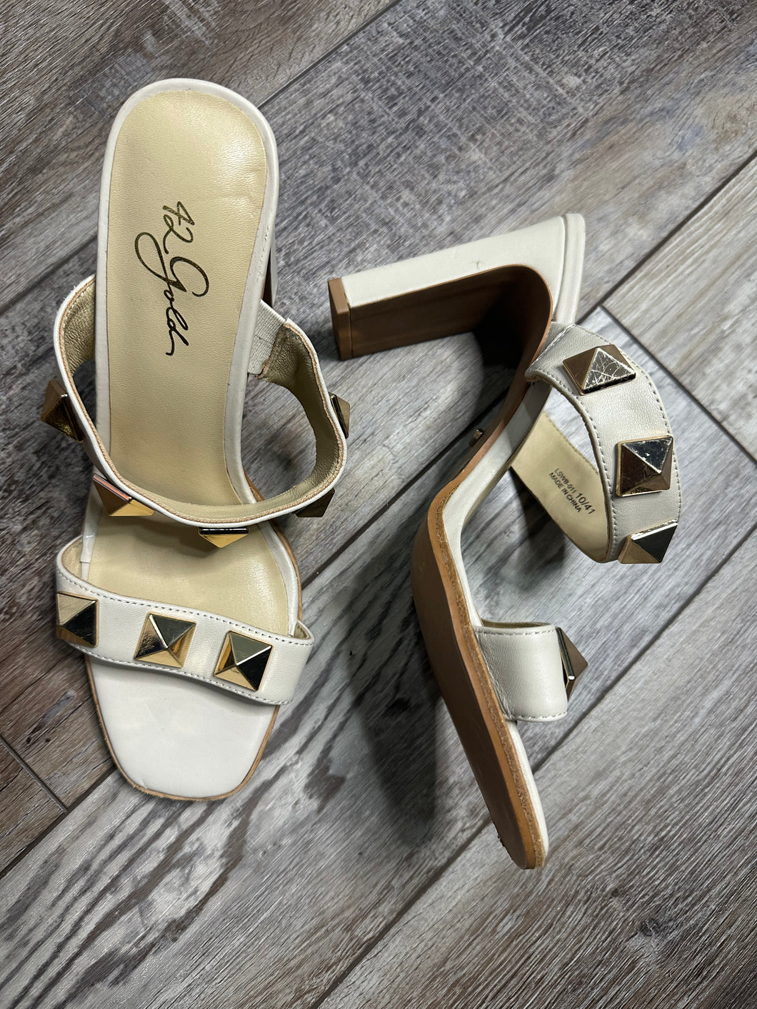 42 Gold Cream Gold Heels (NEW)