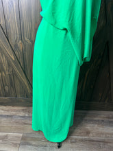 Load image into Gallery viewer, (L) One Shoulder Green Drape Dress
