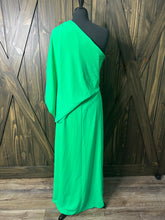 Load image into Gallery viewer, (L) One Shoulder Green Drape Dress
