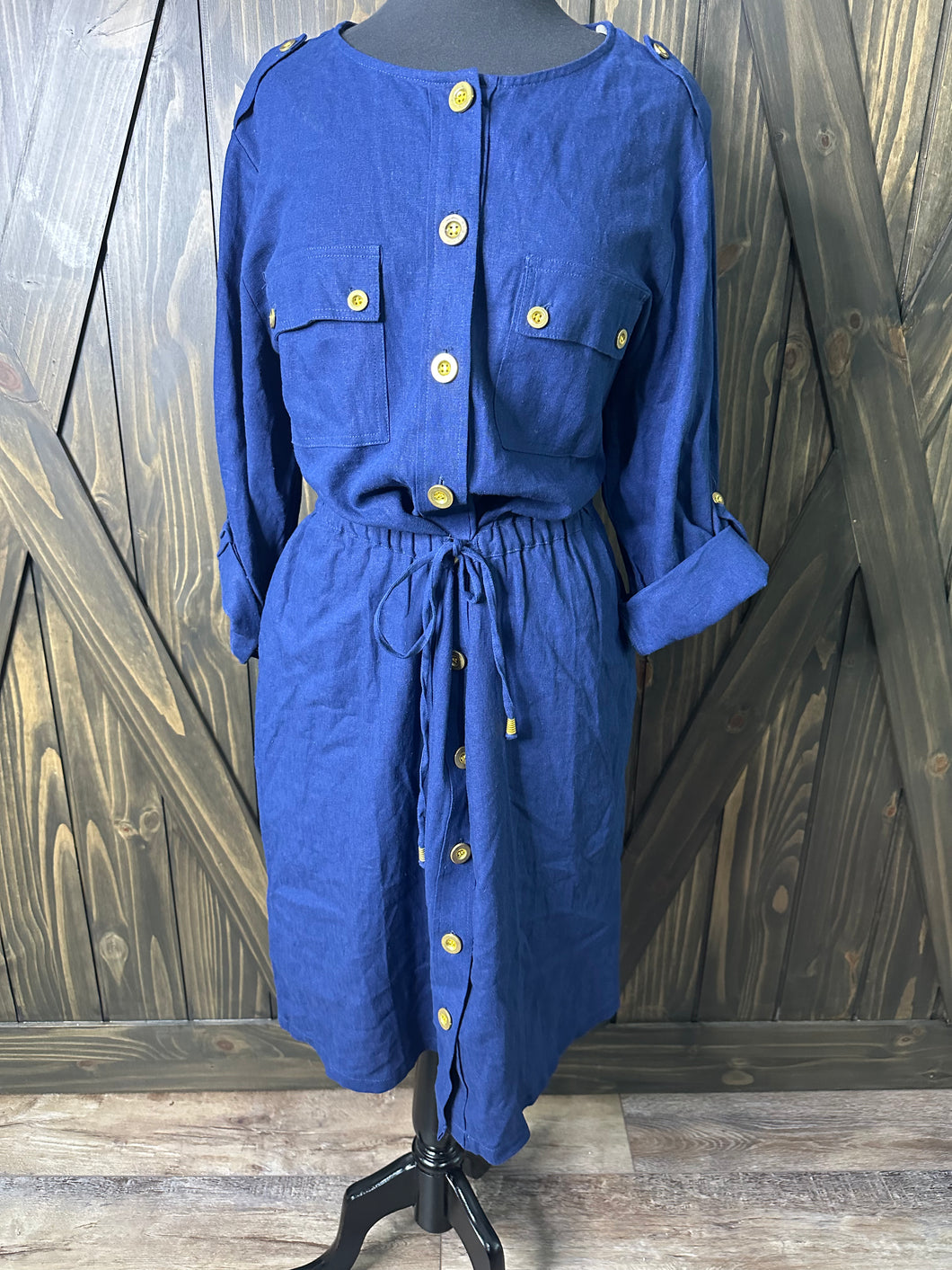 (18) NWT’s Ash Stew Blue Linen Dress